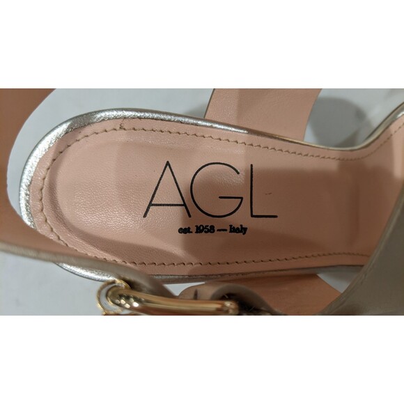 Women's AGL Attilio Giusti Leombruni Diletta Platinum Strappy Sandal 38/8   $495 - Picture 11 of 12